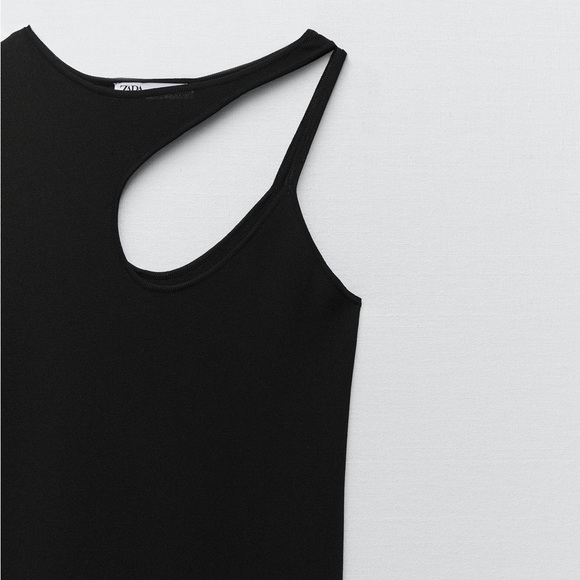 Zara Black Cut Out Knit Dress Size S - Picture 9 of 10